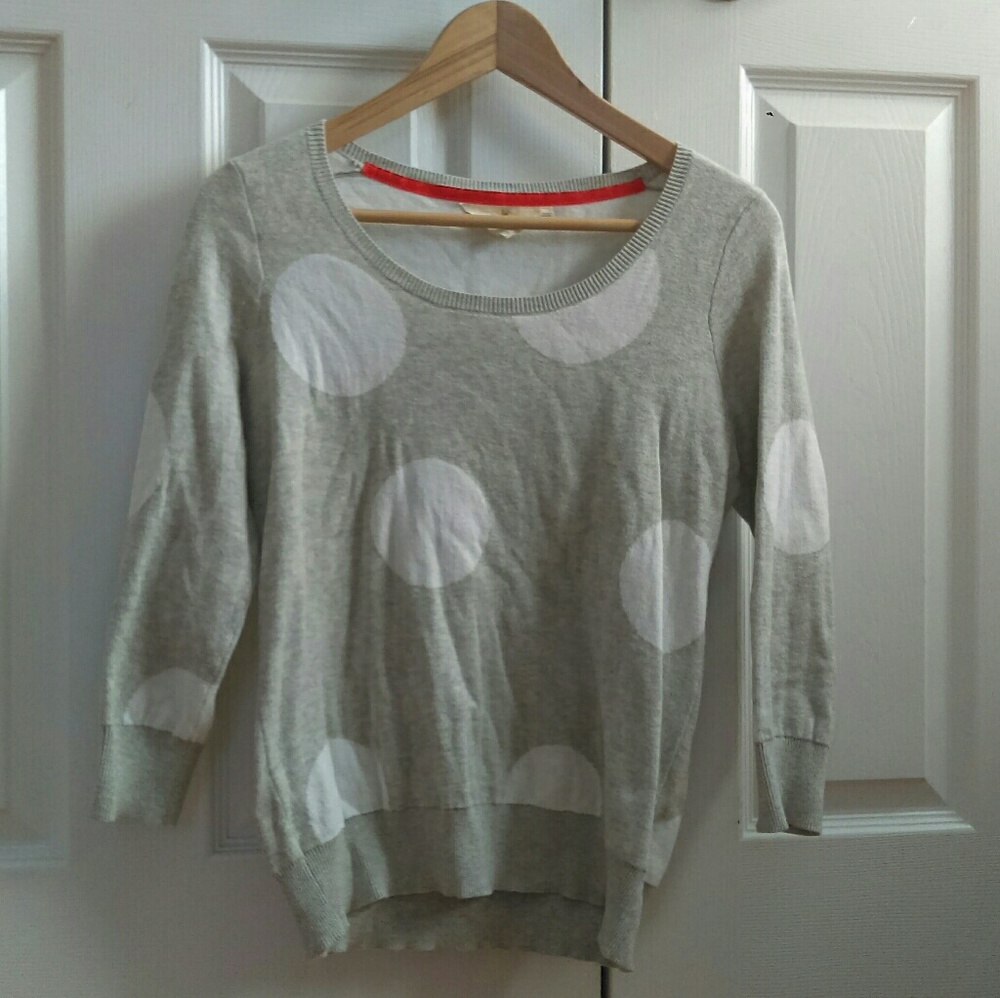 Anthropologie Monogram polka dot sweater